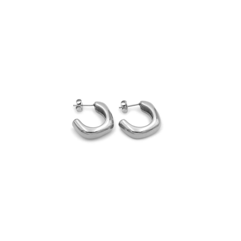 Boucles D'oreilles « Squared Hoop » En Acier Inoxydable