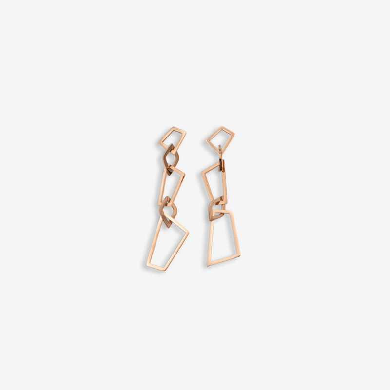 Boucles D’oreilles « Geometric » Plaquées En Or Rose