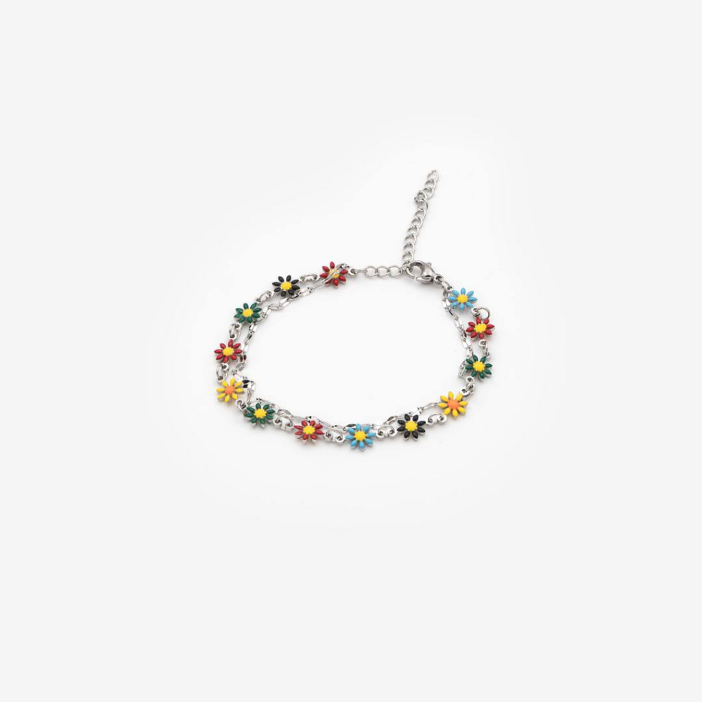Bracelet « Rainbow Daisies» En Acier Inoxydable